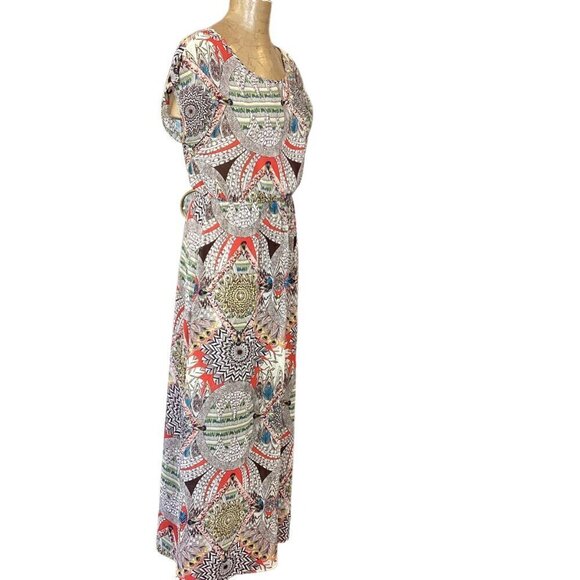 F21/Forever 21 Sheer Chiffon Maxi Dress/Swimsuit Cover-up Sz M #296B - Picture 2 of 6